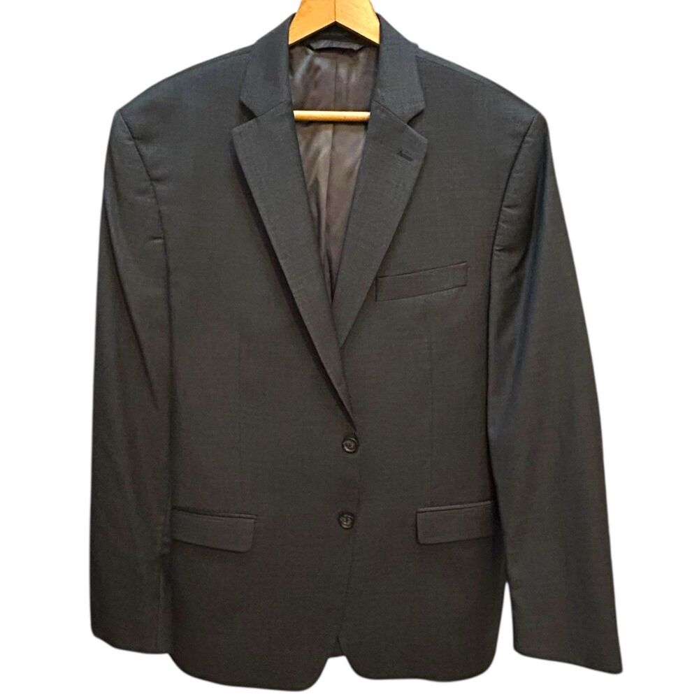Lauren Ralph Lauren Blazer Mens 44 R Dark Gray Brown Suit Jacket 100% Wool Coat